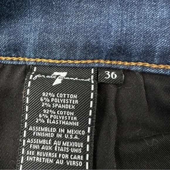 7fam The Straight Lux Performance Dark Wash Jeans Size 36 - Picture 6 of 8